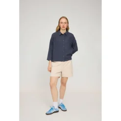 - Woen' 3/4 eeve inen hirt - Bue < Mazine Hot