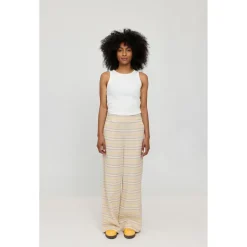 - Woen' triped inen-ix Pant - Freizeithoe < Mazine