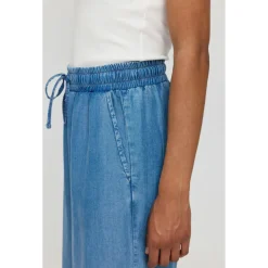 - Woen' Wide eg Deni Pant with Bet - Freizeithoe < Mazine New