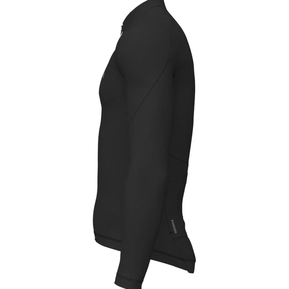 7mesh - Ashlu Merino Jersey L/S - Radtrikot Black Outlet