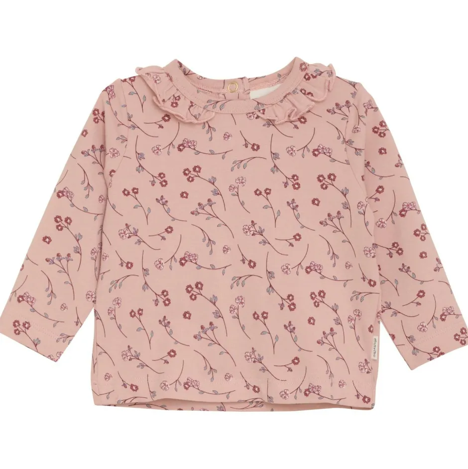 Minymo Shirts, Hemden & Longsleeves|Pullover & Hoodies-- Girl's T-Shirt L/S AOP - Longsleeve Misty Rose