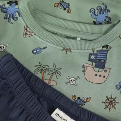 Minymo Alltagsbekleidung|Unterwäsche-- Kid's Nightset S/S AOP 134261 - Alltagsunterwäsche Lily Pad