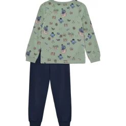 Minymo Alltagsbekleidung|Unterwäsche-- Kid's Pyjamas L/S Set AOP 134260 - Alltagsunterwäsche Lily Pad