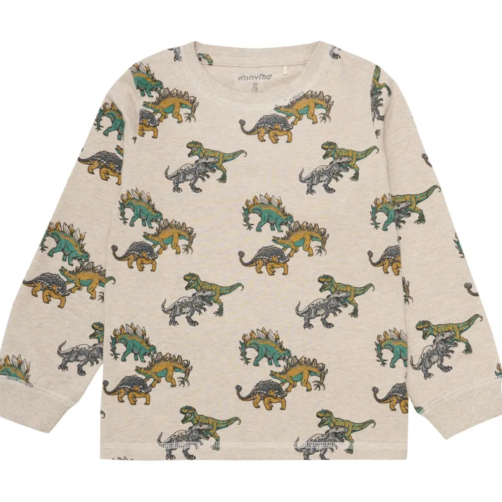 Minymo - Kid's Pyjamas L/S Set AOP No. 134066 - Schlafanzug Beige Melange Outlet