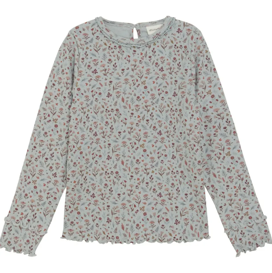 Minymo Shirts, Hemden & Longsleeves|Pullover & Hoodies-- Kid's T-Shirt L/S AOP Rib - Longsleeve