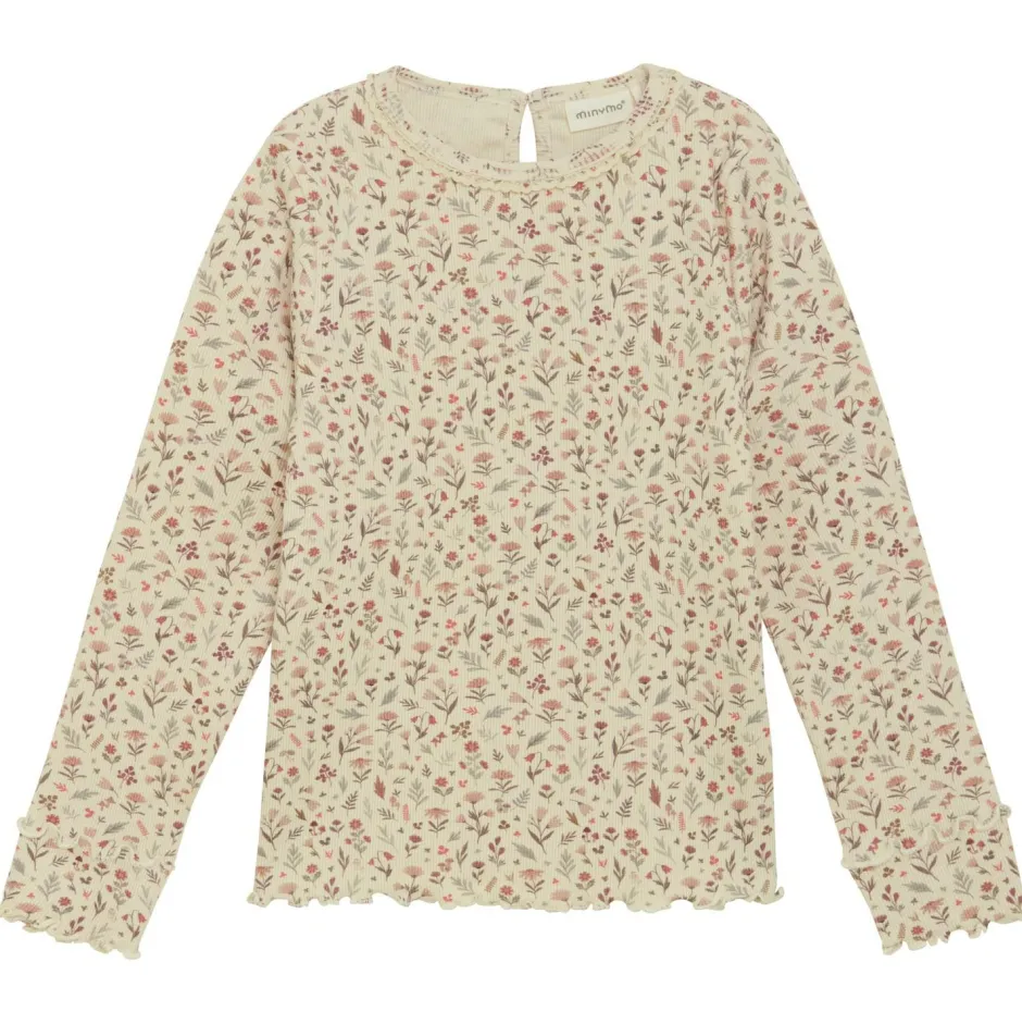 Minymo Shirts, Hemden & Longsleeves|Pullover & Hoodies-- Kid's T-Shirt L/S AOP Rib - Longsleeve