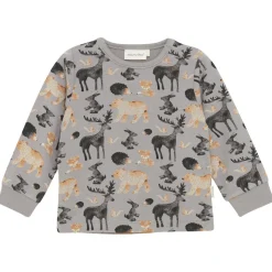 Minymo - Kid's T-Shirt L/S AOP Sweat - Longsleeve Cloudburst Outlet