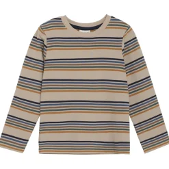 Minymo - Kid's T-Shirt L/S Y/D No. 134006 - Longsleeve Oxford Tan New