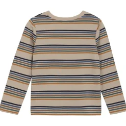Minymo - Kid's T-Shirt L/S Y/D No. 134006 - Longsleeve Oxford Tan New