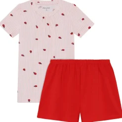 Minymo - Kid's T-Shirt+Short Set AOP 124383 - Overall Peach Blush Clearance