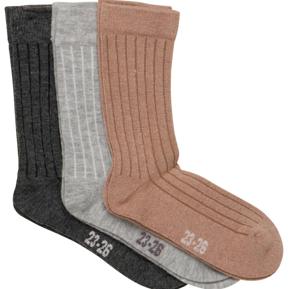 Minymo Socken|Socken-- Kid's Wool Socks Rib 3-Pack - Multifunktionssocken