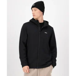Mons Royale Jacken|Wanderbekleidung-- Arcadia Merino Fleece Hoody - Fleecepullover Black