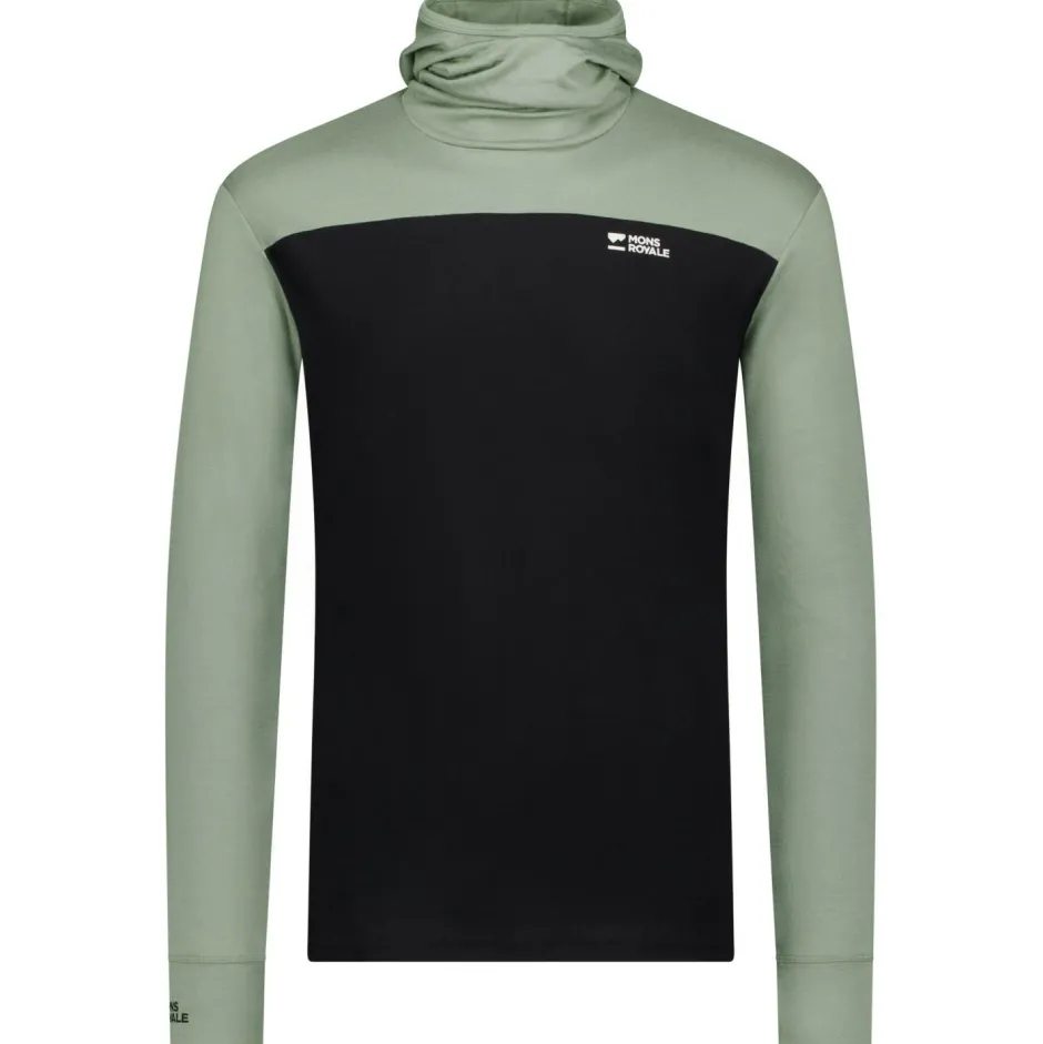 Mons Royale Trekkingbekleidung|Wanderbekleidung-- Yotei Merino Powder Hood L/S - Merinoshirt