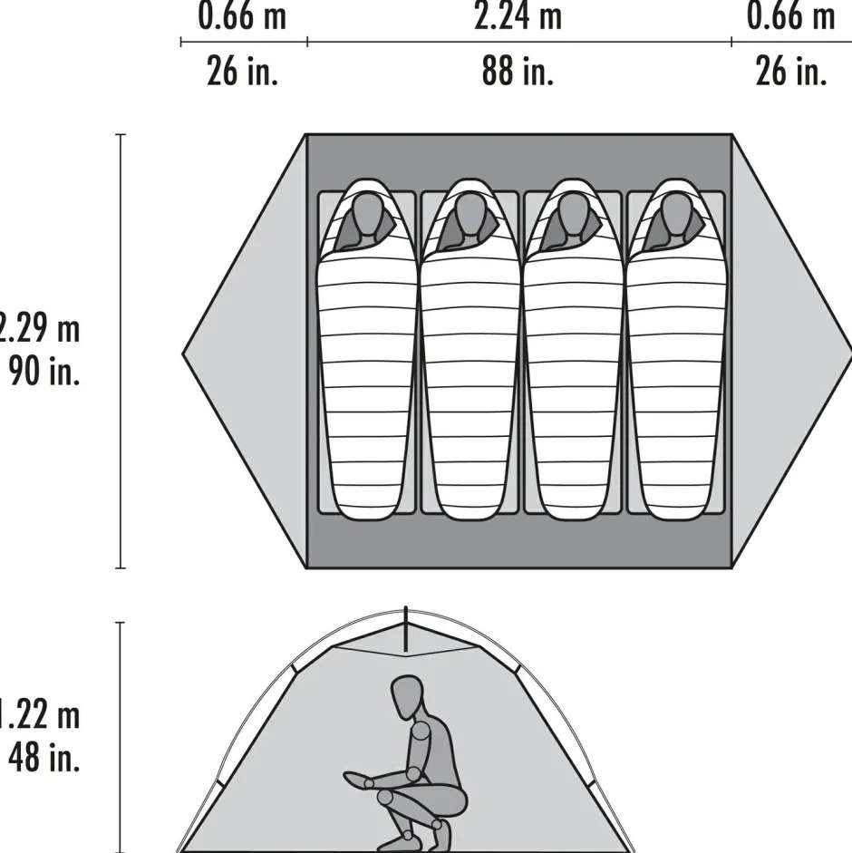 MSR Trekkingzelte|Trekkingausrüstung-- Elixir 4 Person Tent V3 - 4-Personen Zelt Green