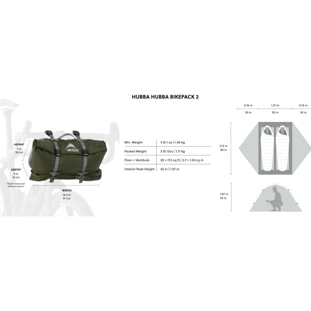 MSR - Hubba Hubba Bikepack 2 - 2-Personen Zelt Green Sale