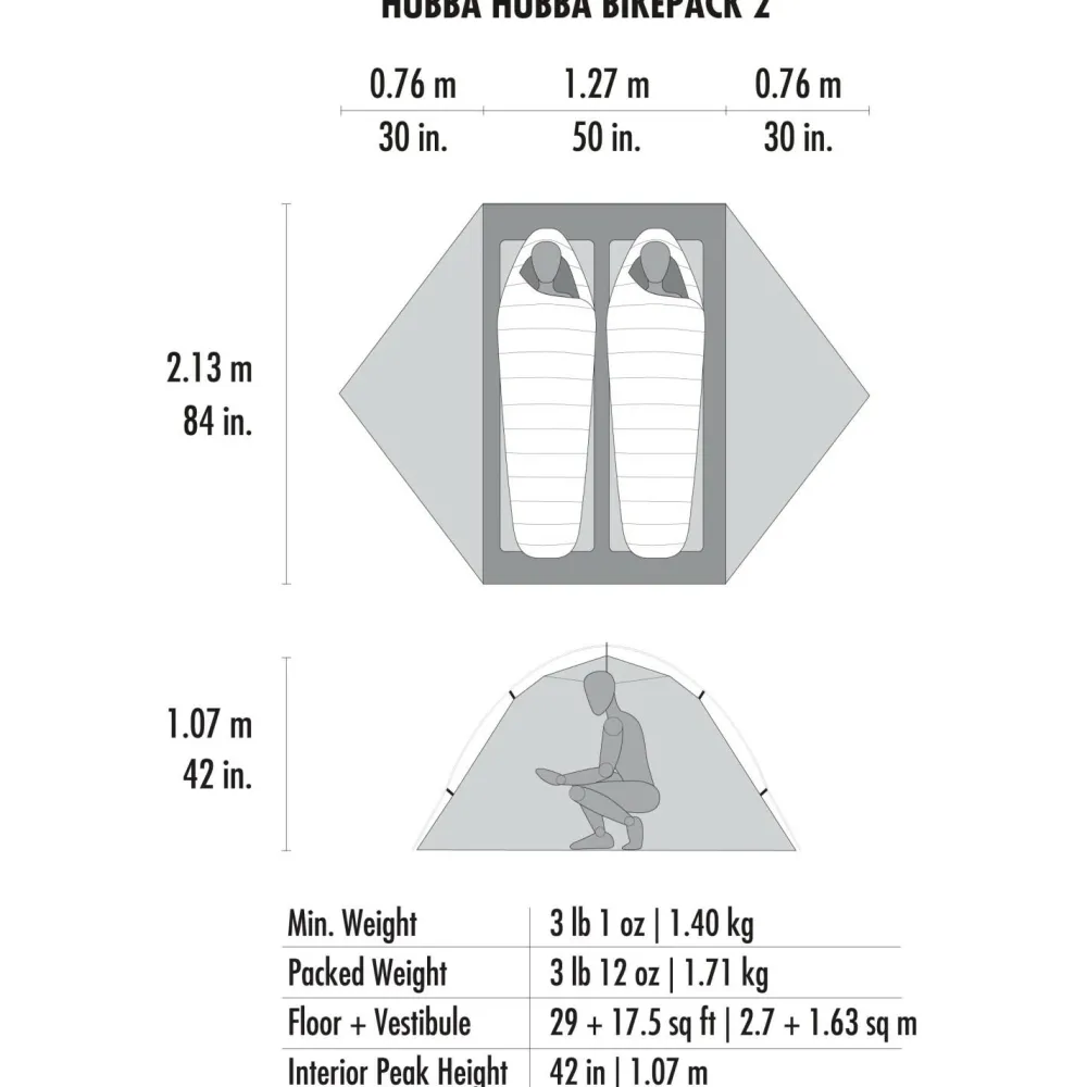 MSR - Hubba Hubba Bikepack 2 - 2-Personen Zelt Green Sale