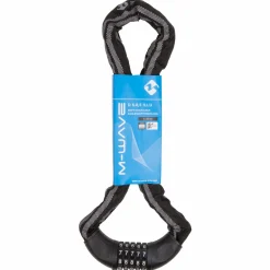 M-Wave Fahrradzubehör|Fahrradschlösser-- Zahlen-Kettenschloss D 6.8,5 Illu - Fahrradschloss Black