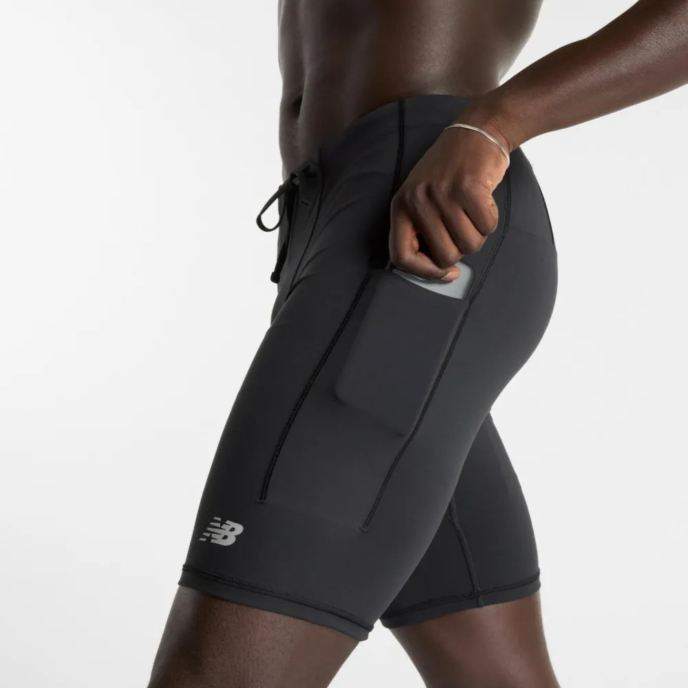 New Balance - RC Pocket Half Tight 9'' - Lauftights Black Hot