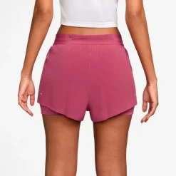 Nike Laufbekleidung|Hosen-- Women's Swift Dri-Fit Mid-Rise 2-In-1 Shorts - Laufshorts Sweet Beet / Reflective Silver