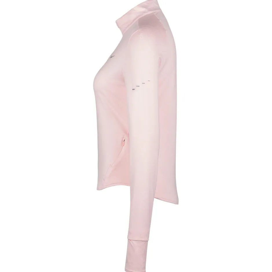 Nike Laufbekleidung|Shirts, Hemden & Longsleeves-- Women's Swift Dri-Fit UV 1/2-Zip Running Top - Laufshirt Cannon / Heather / Reflective Silver