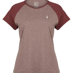 NIKIN - Women's TreeShirt Raglan Colorblock Coffee - Funktionsshirt Deep Maroon Melange / Astro Dust Melange Best