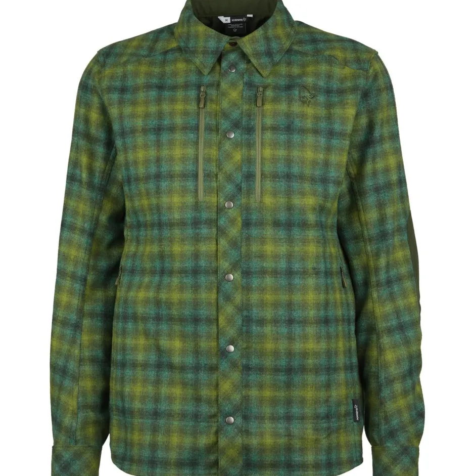 Norru00f8na Trekkingbekleidung|Wanderbekleidung-Norrøna - Finnskogen Wool Shirt - Hemd Forest Green