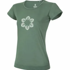 Ocun Kletterbekleidung|T-Shirts-- Women's Classic T Organic Flower - T-Shirt Green Duck