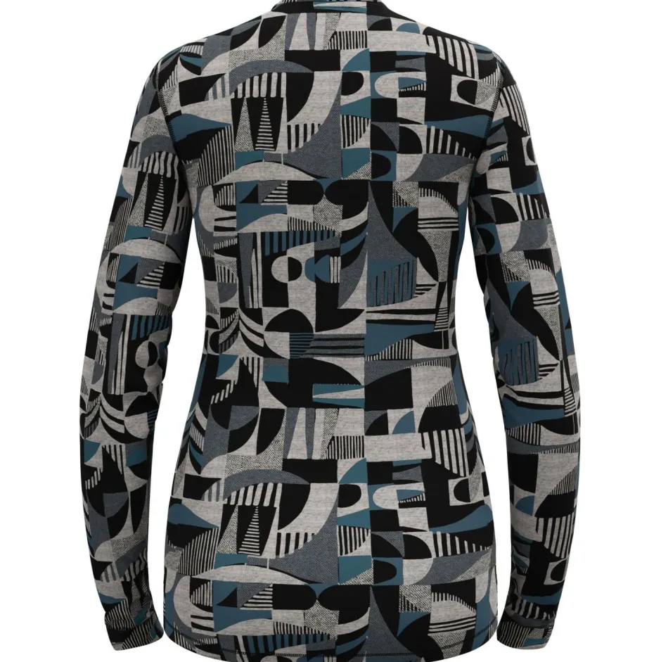 Odlo Skibekleidung|Merinounterwäsche-- Women's BL Top Crew Neck L/S Merino Heritage - Merinounterwäsche Provincial Blue / Black