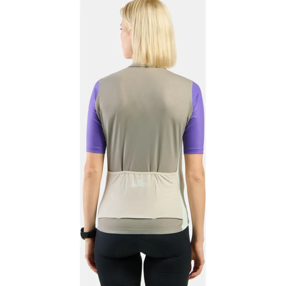 Odlo - Women's Essential Heritage Print Shirt S/S FZ - Radtrikot Outlet