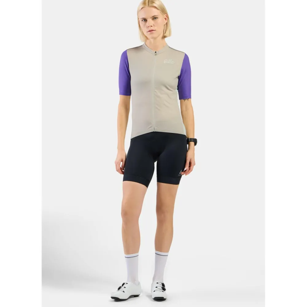 Odlo - Women's Essential Heritage Print Shirt S/S FZ - Radtrikot Outlet