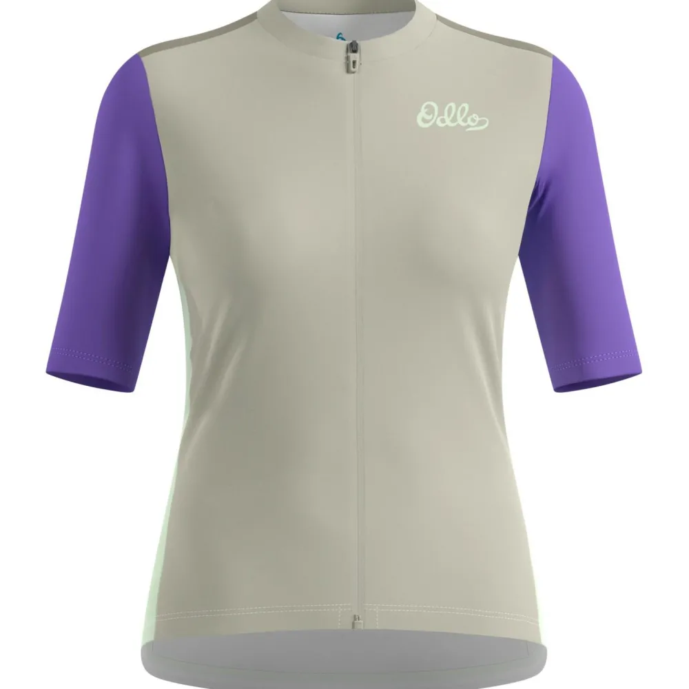 Odlo - Women's Essential Heritage Print Shirt S/S FZ - Radtrikot Outlet