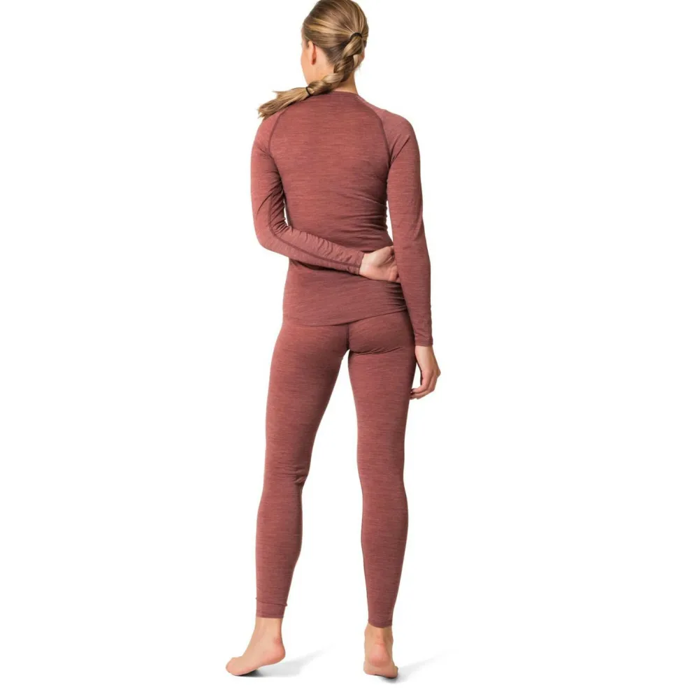 Odlo - Women's Natural Performance Wool 130 Base Layer Tights - Merinounterwäsche Spiced Apple Melange / Live Wire Hot