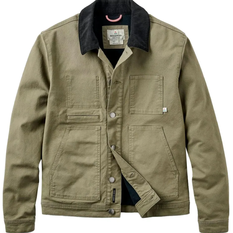 Passenger Freizeitjacken|Alltagsbekleidung-- Vantage Lined Organic Cotton Canvas Jacket - Freizeitjacke Dusty Olive