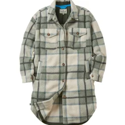 Passenger Alltagsbekleidung|Jacken-- Women's Cloudy Recycled Sherpa Fleece Shirt - Fleecejacke Pistachio Check