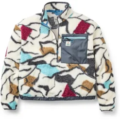 Passenger - Women's Ravi Recycled Sherpa Fleece - Fleecepullover Abstract Trails Off White Sale