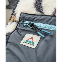 Passenger - Women's Ravi Recycled Sherpa Fleece - Fleecepullover Abstract Trails Off White Sale