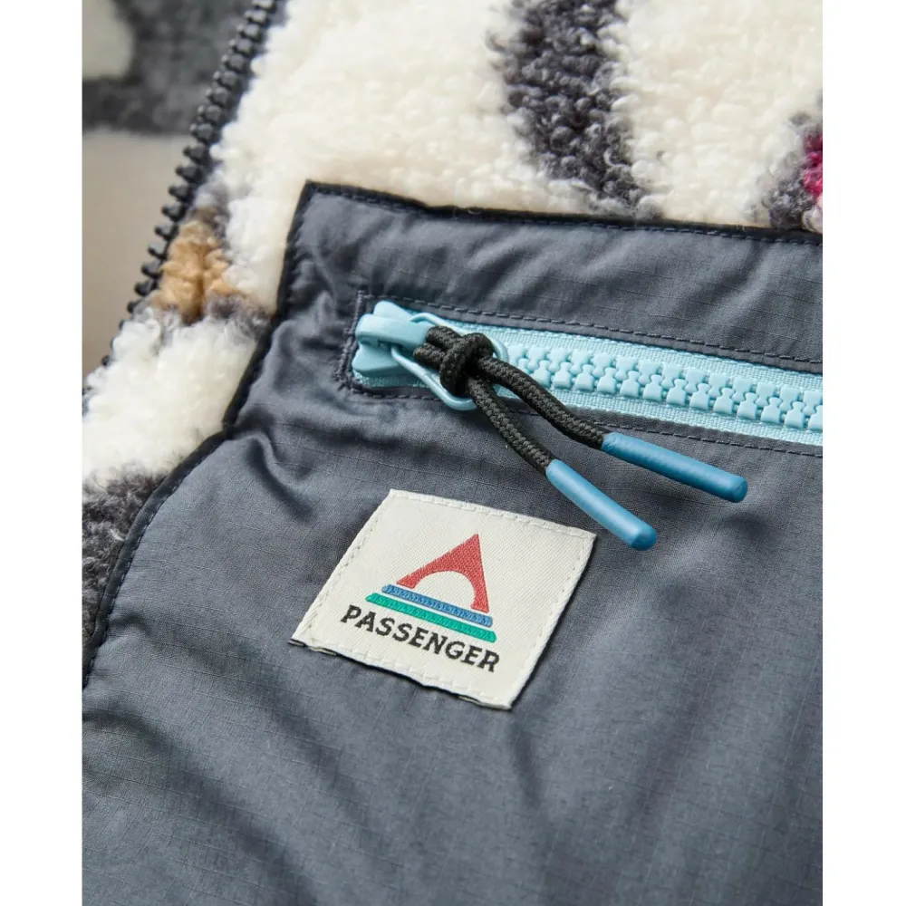 Passenger - Women's Ravi Recycled Sherpa Fleece - Fleecepullover Abstract Trails Off White Sale