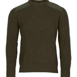 Pinewood Pullover & Hoodies|Wanderbekleidung-- Lappland Rough Sweater - Wollpullover Mossgreen Melange