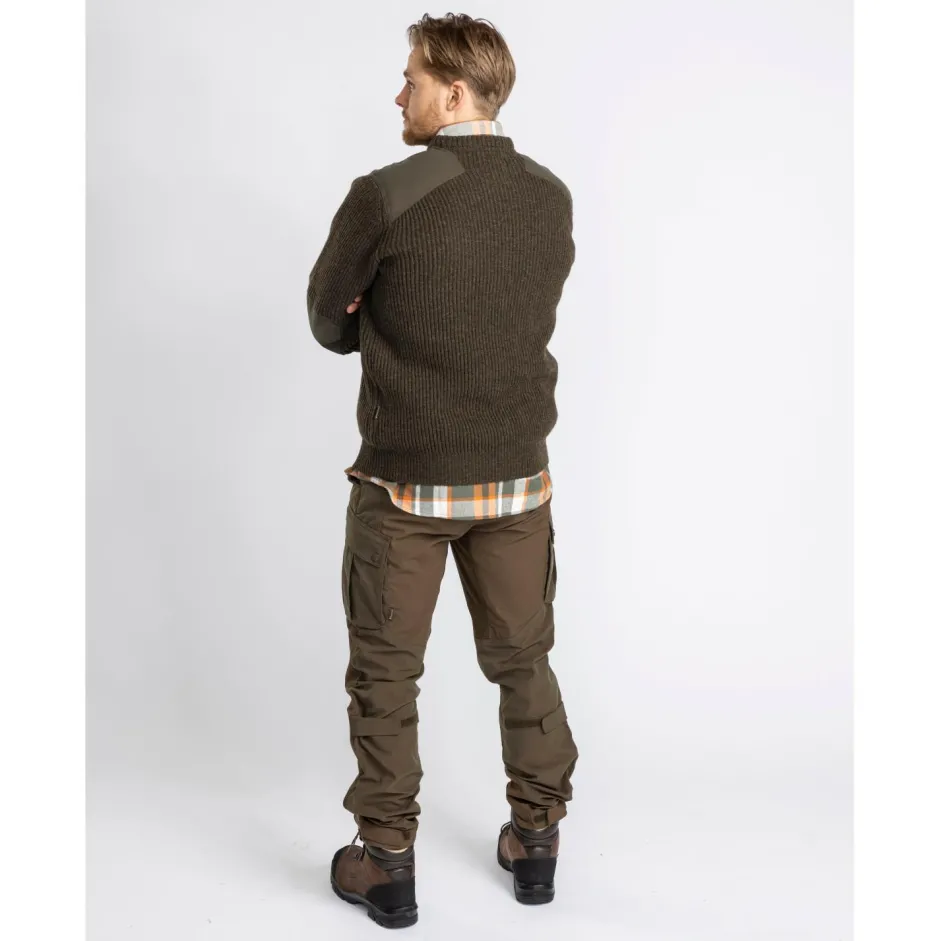 Pinewood Pullover & Hoodies|Wanderbekleidung-- Lappland Rough Sweater - Wollpullover Mossgreen Melange