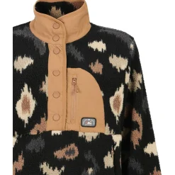 Protest - Women's PRTXena Outdoor 1/4 Button Top - Fleecepullover True Black New