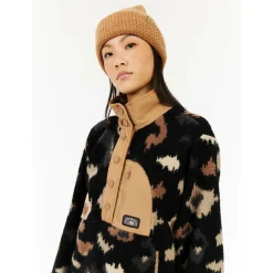 Protest - Women's PRTXena Outdoor 1/4 Button Top - Fleecepullover True Black New