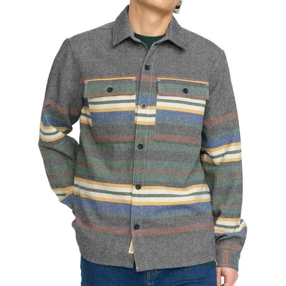 Revolution - Utility Shirt Stripes - Hemd Green Outlet