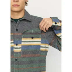 Revolution - Utility Shirt Stripes - Hemd Green Outlet