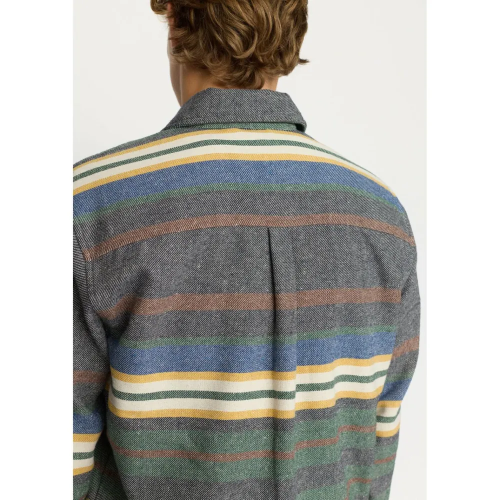 Revolution - Utility Shirt Stripes - Hemd Green Outlet