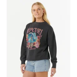 Rip Curl Pullover & Hoodies|Alltagsbekleidung-- Women's Hawaii Classic Heritage Crew - Pullover Washed Black
