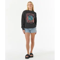 Rip Curl Pullover & Hoodies|Alltagsbekleidung-- Women's Hawaii Classic Heritage Crew - Pullover Washed Black
