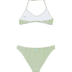 Roxy Bademode-- Kid's Bico Active RG Tri Bra Set - Bikini Oil Green Vert Moda Stripe