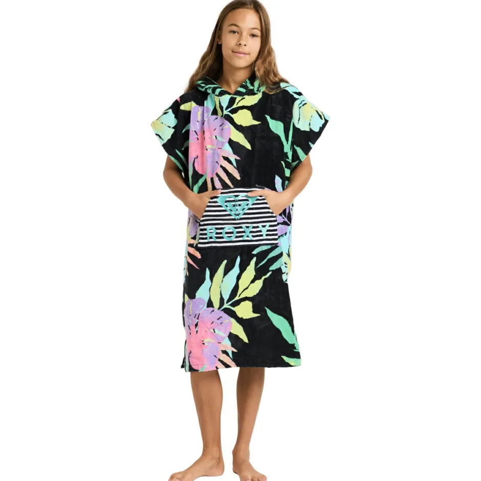 Roxy Bademode|Alltagsbekleidung-- Kid's RG Stay Magical Printed - Surf Poncho Anthracite Aquarella Active Rg