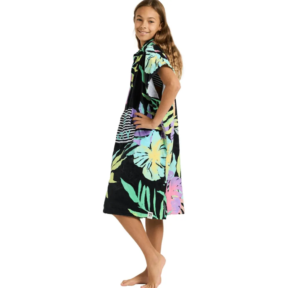Roxy Bademode|Alltagsbekleidung-- Kid's RG Stay Magical Printed - Surf Poncho Anthracite Aquarella Active Rg