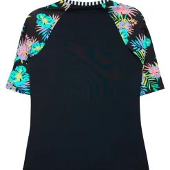 Roxy Bademode-- Kid's Active RG S/S Lycra - Lycra Anthracite Aquarella Active Rg